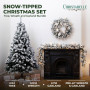 Christabelle Snow-Tipped Tree 61cm Snow Wreath Colonial with Lights 2.74m Garland Snow Frosted thumbnail 2