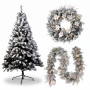Christabelle Snow-Tipped Christmas 3pc Set 2.4m Christmas Tree Wreath and Garland with LED Lights Holiday Decor thumbnail 1