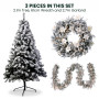 Christabelle Snow-Tipped Christmas 3pc Set 2.4m Christmas Tree Wreath and Garland with LED Lights Holiday Decor thumbnail 10