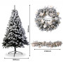 Christabelle Snow-Tipped Christmas 3pc Set 2.4m Christmas Tree Wreath and Garland with LED Lights Holiday Decor thumbnail 3
