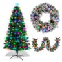 Christabelle 1.2m Pre-Lit Tree Stunning 61cm Snowy Wreath 2.7m Snowy Christmas Garland with LED thumbnail 1