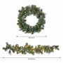 Christabelle Pre-Lit Bayville Pine Christmas Wreath 61cm or Garland 2.7m with 50 LED Lights, Pine Cones & Timer thumbnail 4