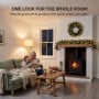 Christabelle Pre-Lit Bayville Pine Christmas Wreath 61cm or Garland 2.7m with 50 LED Lights, Pine Cones & Timer thumbnail 5