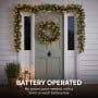 Christabelle Pre-Lit Bayville Pine Christmas Wreath 61cm or Garland 2.7m with 50 LED Lights, Pine Cones & Timer thumbnail 9