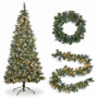Christabelle 2.3m Christmas Tree 2.7m Garland and Wreath with Warm White Xmas LEDs thumbnail 1