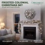 Christabelle Pre-Lit Frosted Colonial Christmas 2pc Set 61cm Wreath and Garland with LED Lights Holiday Decor thumbnail 2