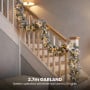 Christabelle Pre-Lit Frosted Colonial Christmas 2pc Set 61cm Wreath and Garland with LED Lights Holiday Decor thumbnail 16