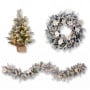 Christabelle Frosted Colonial Christmas 3pc Set 61cm Tree 61cm Wreath 2.7m Garland with LED Lights Holiday Pre-lit Decor thumbnail 1