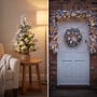 Christabelle Frosted Colonial Christmas 3pc Set 61cm Tree 61cm Wreath 2.7m Garland with LED Lights Holiday Pre-lit Decor thumbnail 6