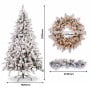 Christabelle Snowy Dorchester Pre-Lit Christmas Tree 2.3m Wreath 1.2m Garland 2.7m Flocked LED Xmas Decor thumbnail 7