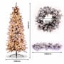 Christabelle Snowy Dorchester Pencil 7.5ft Pre-lit Tree 61cm Wreath 2.7m Garland with LED Lights Holiday Home Decoration thumbnail 6