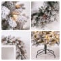 Christabelle Snowy Dorchester Pencil 7.5ft Pre-lit Tree 61cm Wreath 2.7m Garland with LED Lights Holiday Home Decoration thumbnail 7
