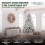 Christabelle Snowy Dorchester Pre-Lit Christmas Tree 9ft 2.7m, Flocked LED Wreath 1.2m or Garland with Pine Cones thumbnail 2