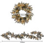 Christabelle Snowy Stamford Christmas 2pc Set 61cm Christmas Wreath and Garland with LED Lights Holiday Decor thumbnail 3