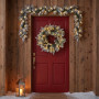 Christabelle Snowy Stamford Christmas 2pc Set 61cm Christmas Wreath and Garland with LED Lights Holiday Decor thumbnail 9