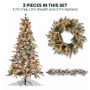Christabelle Snowy Stamford Spruce 2.3m 7.5ft Tree 61cm Wreath Snowy Stamford 2.7m Christmas Garland Snowy with LED thumbnail 15