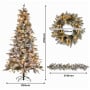 Christabelle Snowy Stamford Spruce 2.3m 7.5ft Tree 61cm Wreath Snowy Stamford 2.7m Christmas Garland Snowy with LED thumbnail 6