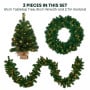 Christabelle Chadwick Green Christmas 3pc Set 61cm Tabletop Tree 61cm Wreath 2.7m Garland with LED Light thumbnail 4