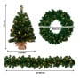 Christabelle Chadwick Green Christmas 3pc Set 61cm Tabletop Tree 61cm Wreath 2.7m Garland with LED Light thumbnail 3