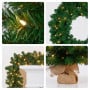 Christabelle Chadwick Green Christmas 3pc Set 61cm Tabletop Tree 61cm Wreath 2.7m Garland with LED Light thumbnail 5