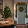 Christabelle Chadwick Green Christmas 3pc Set 61cm Tabletop Tree 61cm Wreath 2.7m Garland with LED Light thumbnail 11