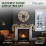 Christabelle Majestic Snow Christmas 2pc Set 61cm Christmas Wreath and Garland with LED Lights Holiday Decor thumbnail 2