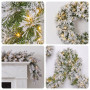 Christabelle Majestic Snow Christmas 2pc Set 61cm Christmas Wreath and Garland with LED Lights Holiday Decor thumbnail 6