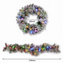 Christabelle Snowy Crown Pine Christmas 2pc Set 6cm Christmas Wreath and Garland with LED Lights Holiday Decor thumbnail 3