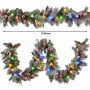 Christabelle Snowy Crown Pine Christmas 2pc Set 6cm Christmas Wreath and Garland with LED Lights Holiday Decor thumbnail 11