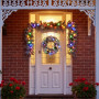 Christabelle Snowy Crown Pine Christmas 2pc Set 6cm Christmas Wreath and Garland with LED Lights Holiday Decor thumbnail 9