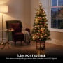 Christabelle Deluxe Mountain Pine Christmas 3pc Set 1.2m Potted Tree Wreath and Garland with LED Lights Holiday Decor thumbnail 9