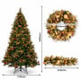Christabelle Deluxe Mountain Pine 3pc Set 7.5ft Pre-lit Tree 61cm Wreath 2.74m Garland LED Lights Holiday Home Decor thumbnail 3