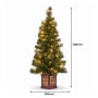 Christabelle Gold Pine Shimmer Christmas 3pc Set 1.2m Potted Christmas Tree Wreath and Garland with LED Lights Holiday Decor thumbnail 16