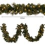 Christabelle Gold Pine Shimmer Christmas 3pc Set 1.2m Potted Christmas Tree Wreath and Garland with LED Lights Holiday Decor thumbnail 18