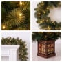 Christabelle Gold Pine Shimmer Christmas 3pc Set 1.2m Potted Christmas Tree Wreath and Garland with LED Lights Holiday Decor thumbnail 5