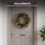 Christabelle Gold Pine Shimmer Christmas 3pc Set 1.2m Potted Christmas Tree Wreath and Garland with LED Lights Holiday Decor thumbnail 7