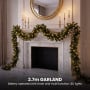 Christabelle Gold Pine Shimmer Christmas 3pc Set 1.2m Potted Christmas Tree Wreath and Garland with LED Lights Holiday Decor thumbnail 8