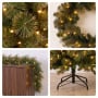 Christabelle Gold Pine Shimmer Slim Christmas 3pc Set 2.3m Christmas Tree Wreath and Garland with LED Lights Holiday Decor thumbnail 7