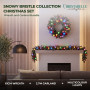 Christabelle Snowy Bristle Christmas 2pc Set 61cm Christmas Wreath and Garland with LED Lights Holiday Decor thumbnail 2