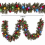 Christabelle Snowy Bristle Christmas 2pc Set 61cm Christmas Wreath and Garland with LED Lights Holiday Decor thumbnail 11