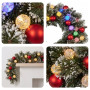 Christabelle Snowy Bristle Christmas 2pc Set 61cm Christmas Wreath and Garland with LED Lights Holiday Decor thumbnail 6