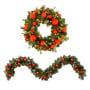 Christabelle Snowy Elegance Christmas 2pc Set 61cm Christmas Wreath and Garland with LED Lights Holiday Decor thumbnail 1