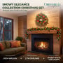 Christabelle Snowy Elegance Christmas 2pc Set 61cm Christmas Wreath and Garland with LED Lights Holiday Decor thumbnail 2
