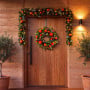Christabelle Snowy Elegance Christmas 2pc Set 61cm Christmas Wreath and Garland with LED Lights Holiday Decor thumbnail 9
