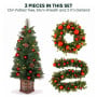 Christabelle Sable Fir Christmas 3pc Set 1.2m Potted Tree 61cm Wreath 2.74m Garland with Multicoloured LED Lights Decor thumbnail 4