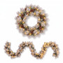 Christabelle 61cm Alpine Snow Wreath Pre-lit 2.74m Alpine Snow Christmas Garland thumbnail 1