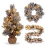 Christabelle 2ft Alpine Snow Potted Tree 61cm Alpine Snow Wreath 2.74m Alpine Snow Garland Pre-lit Holiday Decoration thumbnail 1
