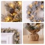 Christabelle 2ft Alpine Snow Potted Tree 61cm Alpine Snow Wreath 2.74m Alpine Snow Garland Pre-lit Holiday Decoration thumbnail 7