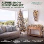 Christabelle Alpine Snow Christmas 3pc Set 2.3m Christmas Tree Garland and Teardrop with LED Lights Holiday Decor thumbnail 2