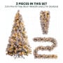 Christabelle Alpine Snow Christmas 3pc Set 2.3m Christmas Tree Garland and Teardrop with LED Lights Holiday Decor thumbnail 4